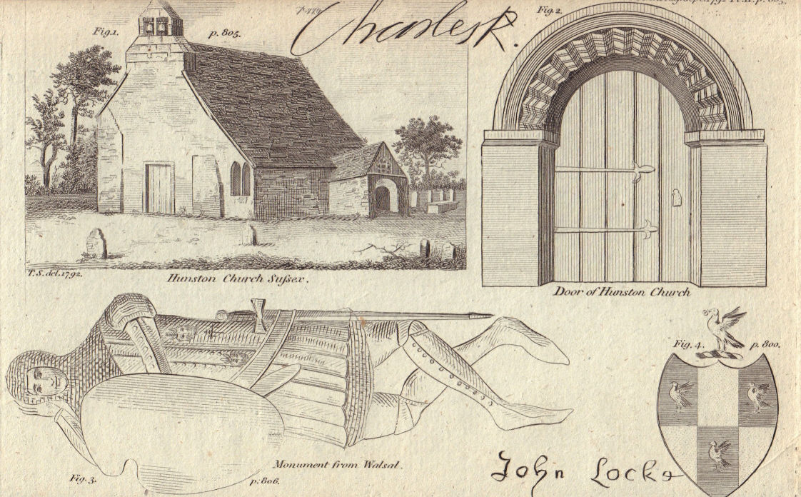 St Leodegar Church Hunston Sussex. Knight Effigy. King Charles II autograph 1792